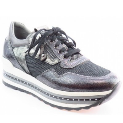 Nero Giardini Crack grigio inox Sneaker in grau met. Nero Giardini Crack grigio inox Sneaker in grau met.