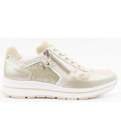Nero Giardini Nappa/Met. elfenbein/gold Sneaker in perl Savana Nero Giardini Nappa/Met. elfenbein/gold Sneaker in perl Savana