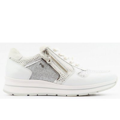 Nero Giardini Nappa/Met. weiß/silber Sneaker in weiß