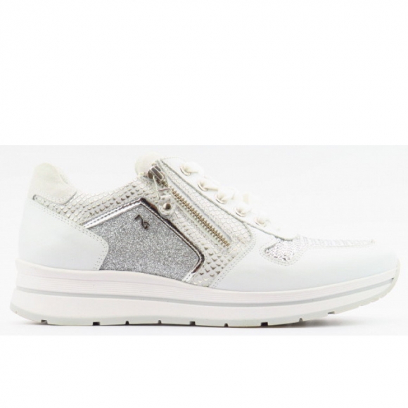 Nero Giardini Nappa/Met. weiß/silber Sneaker in weiß