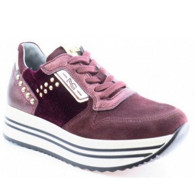Nero Giardini Velour Met. bordo Sneaker in bordeux Nero Giardini Velour Met. bordo Sneaker in bordeux
