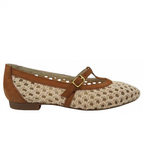 Paul Green Diva Nubuk natur sisal Ballerina in Beige