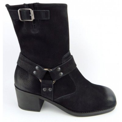 Paul Green Grained Nubuk Stiefelette in Schwarz Paul Green Grained Nubuk Stiefelette in Schwarz
