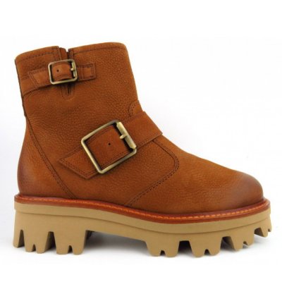 Paul Green Grainde Nubuk Stiefel in Mittelbraun