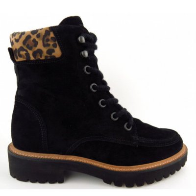 Paul Green S.Suede/Leopard Stiefelette in 02 Schwarz