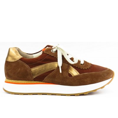 Paul Green Nubuk nut/cigar Sneaker in nut/cigar kombi.