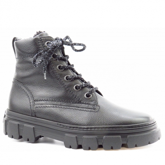 Paul Green Calf black Lammfell Stiefelette in Schwarz