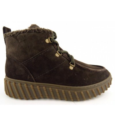 Paul Green Velour mocca Boots in Braun