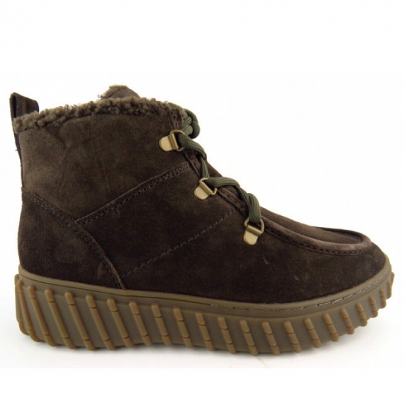 Paul Green Velour mocca Boots in Braun