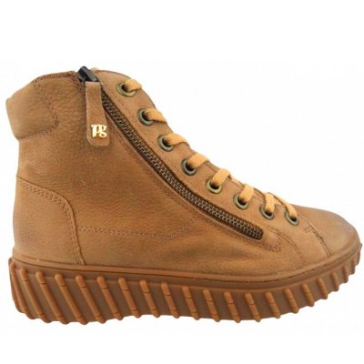 Paul Green Grained Nubuk Tan Stiefelette in 07 Mittelbraun