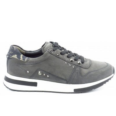 Paul Green Nubuk/Leo iron/taupe Sneaker in grau