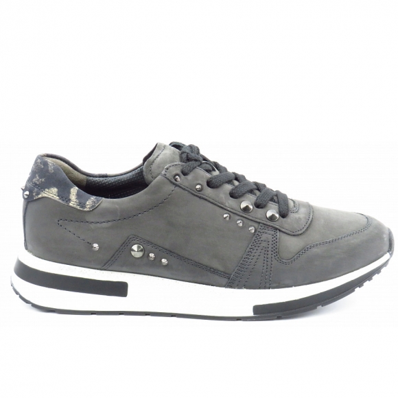 Paul Green Nubuk/Leo iron/taupe Sneaker in grau