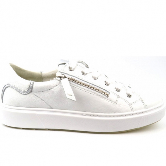 Paul Green Calf Nappa Sneaker in 1 WEISS/SILB