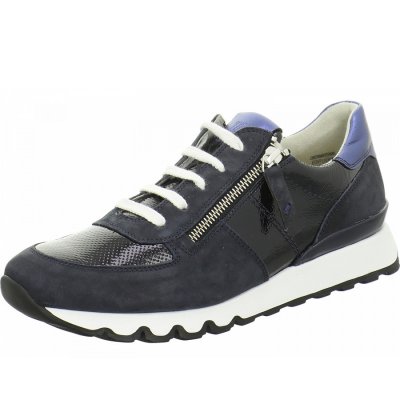 Paul Green Nubuk/Lack schwarz Soft Sneaker in schwarz