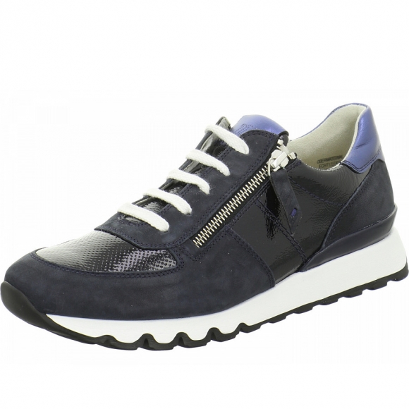 Paul Green Nubuk/Lack schwarz Soft Sneaker in schwarz