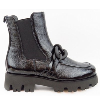 Paul Green Knautschlack Chelsea Boot in 0 Schwarz