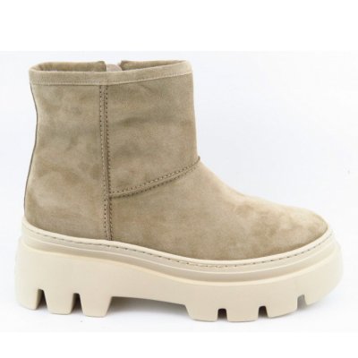 Paul Green Soft Suede grain Stiefelette in Beige