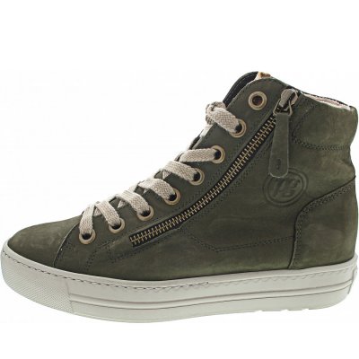 Paul Green Sneaker high in oliv-cognac