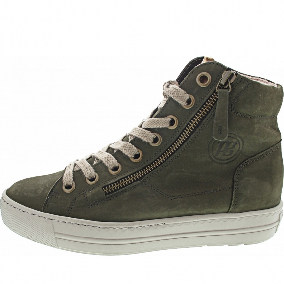 Paul Green Sneaker high in oliv-cognac