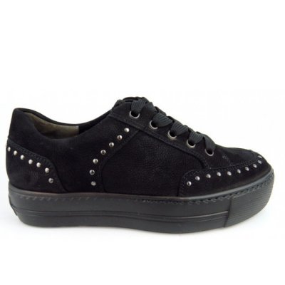 Paul Green Sportnubuk Sneaker low in Schwarz