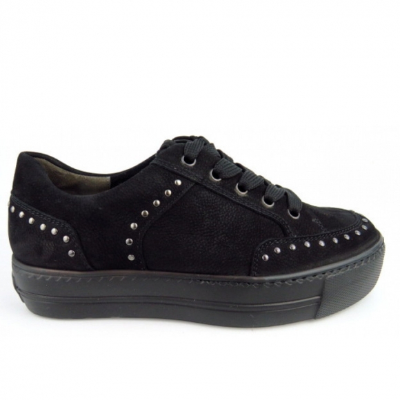 Paul Green Sportnubuk Sneaker low in Schwarz