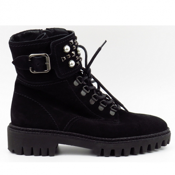 Paul Green Nubuk schwarz Stiefelette in schwarz