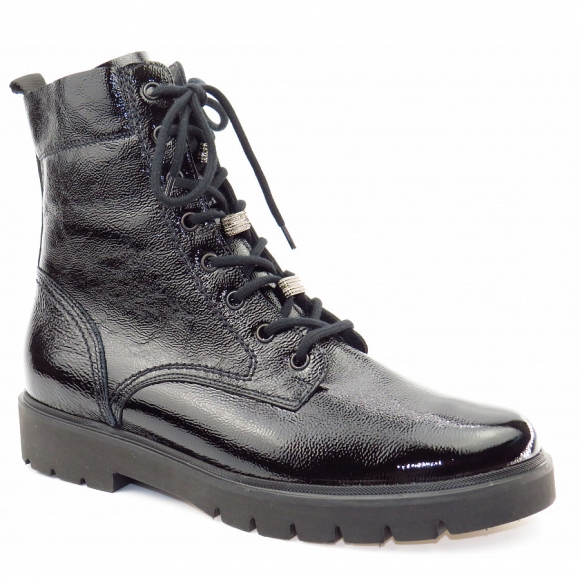 Paul Green Knautschlack schwarz Stiefelette in Schwarz