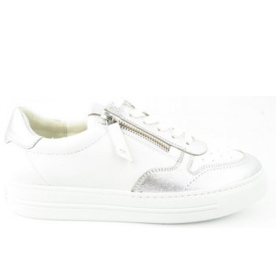 Paul Green Nappa Calf clay white Sneaker low in Weiß Silber