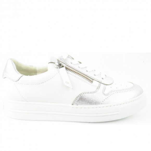 Paul Green Nappa Calf clay white Sneaker low in Weiß Silber