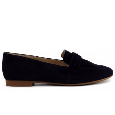 Paul Green Samtziege blau Slipper in Dunkelblau