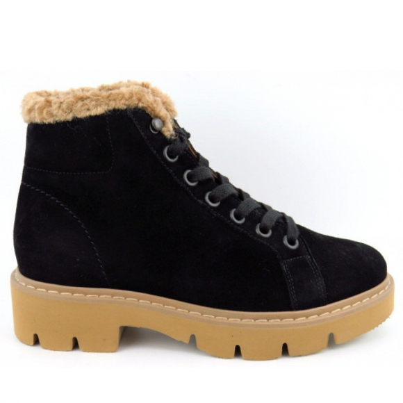 Paul Green Soft Suede black Stiefelette in Schwarz