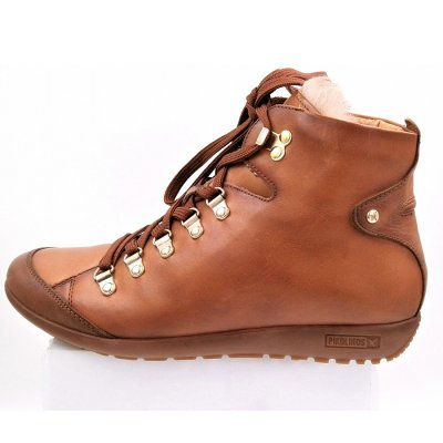 Pikolinos brandy Zunge Fell Schnürstiefelette in Brandy