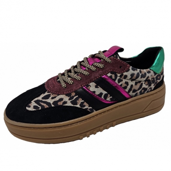 Poelman Sneaker in black brown multi