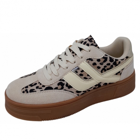 Poelman Sneaker in beige leopard