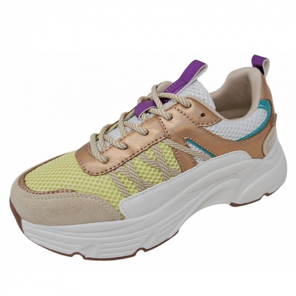 Poelman Sneaker in beige rosegold yellow