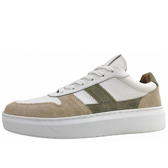 Poelman Enzo sportlicher Schnürer in beige/white/militair102