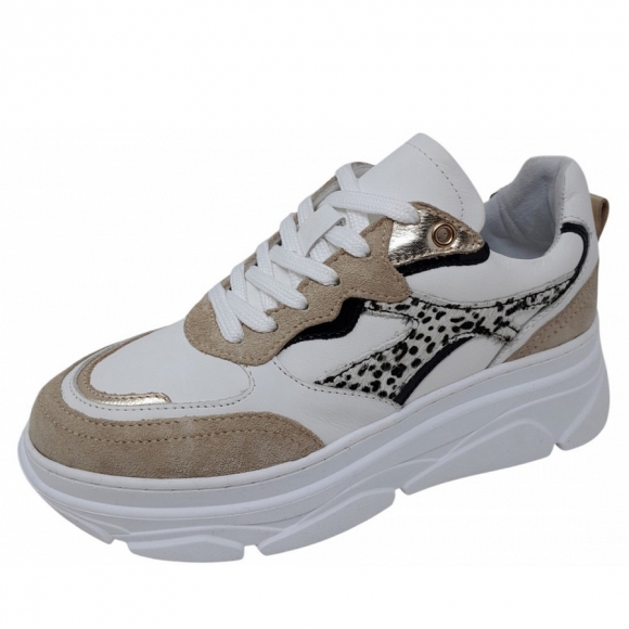 Poelman Sneaker in sand white rose