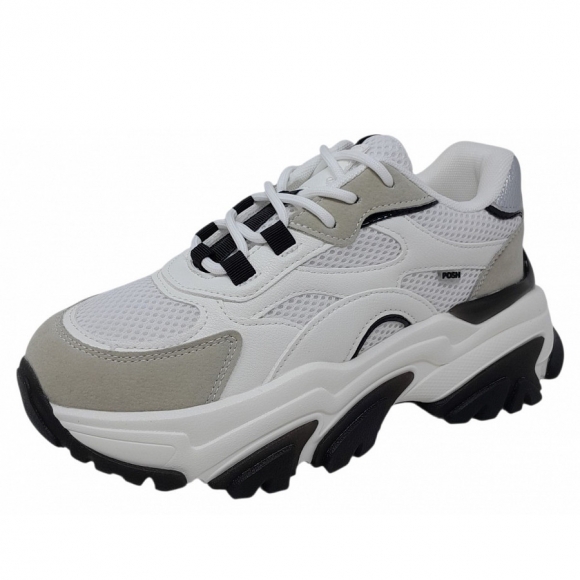 Poelman Sneaker in lt. grey white white
