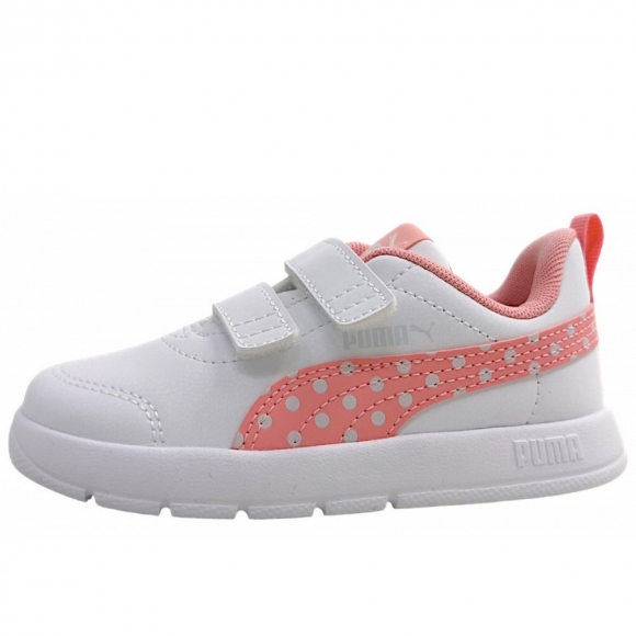 Puma Courtflex V3 Dotty V Inf Sneaker in white/pinkscape/silv mist