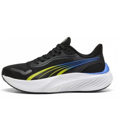 Puma Pounce Sneaker in black lime