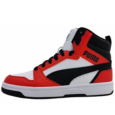 Puma Rebound V6 Mid Jr. sportlicher Schnürer in white/black 03 Puma Rebound V6 Mid Jr. sportlicher Schnürer in white/black 03