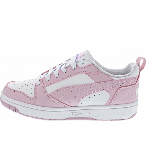 Puma Rebound v6 Low Sneaker in white-rose mauve