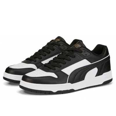 Puma Rebound Game Low Sneaker in black/white/gold