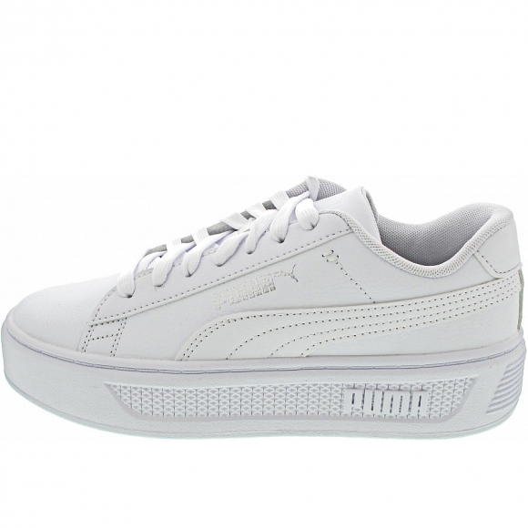 Puma Smash Platform v3 Sneaker low in white-silver