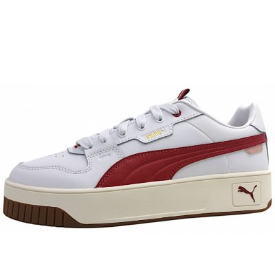 Puma Carina Street sportlicher Schnürer in white/red 09