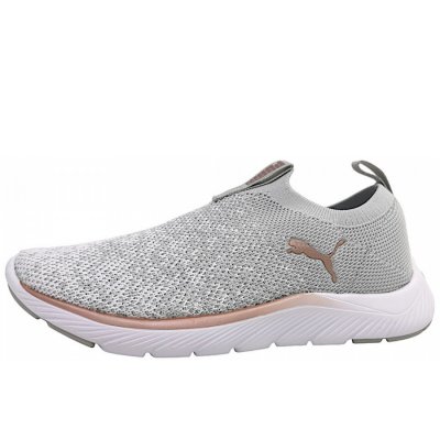 Puma Softride Remi Slip-on Slipper in 02 gray/ white/ rose gold
