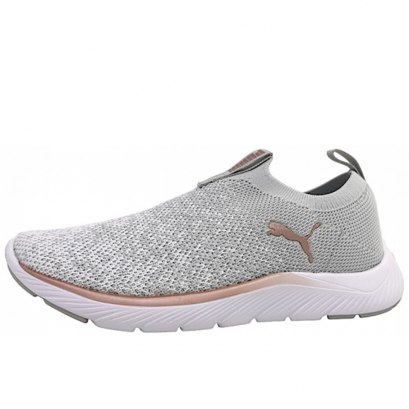 Puma Softride Remi Slip-on Slipper in 02 gray/ white/ rose gold
