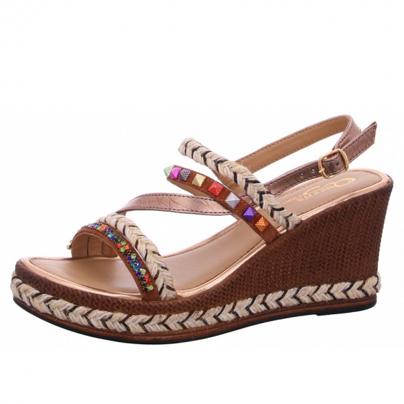 Queens Riemchensandalette in rosegold multi