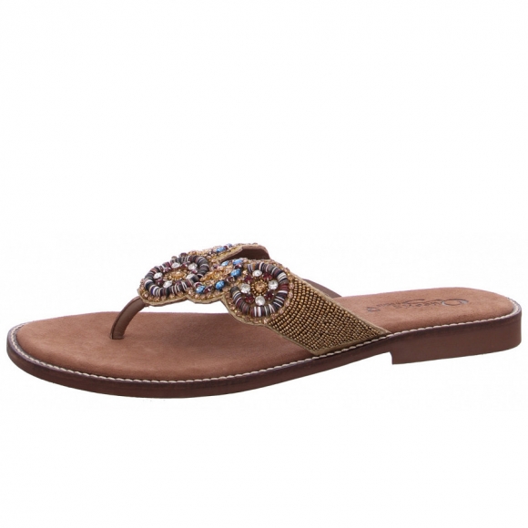 Queens Pantolette in bronze multi