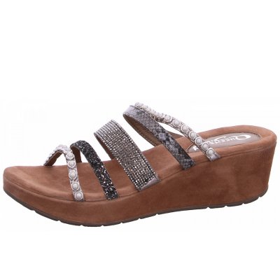 Queens Pantolette in pewter combi